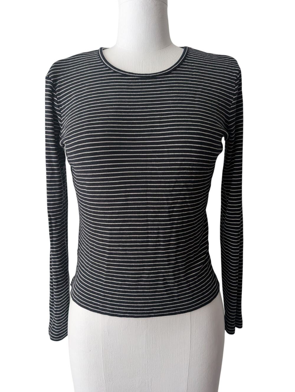 Marine Layer striped long sleeve rib knit modal top
